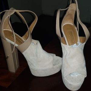 Beige Suede Aquazzura heels